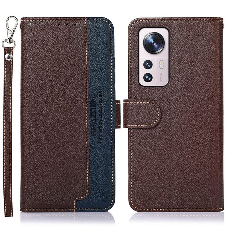 Flip Case Xiaomi 12 Pro Litsi Style Rfid Khazneh