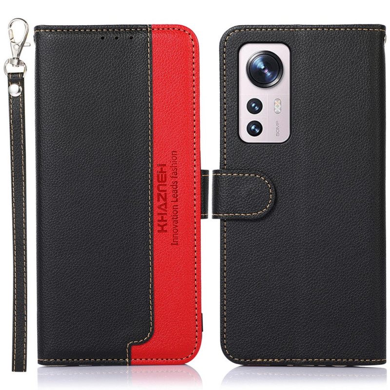 Flip Case Xiaomi 12 Pro Litsi Style Rfid Khazneh