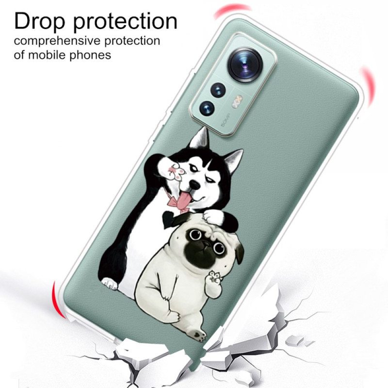 Kuori Xiaomi 12 Pro Silikoni Hauskat Koirat