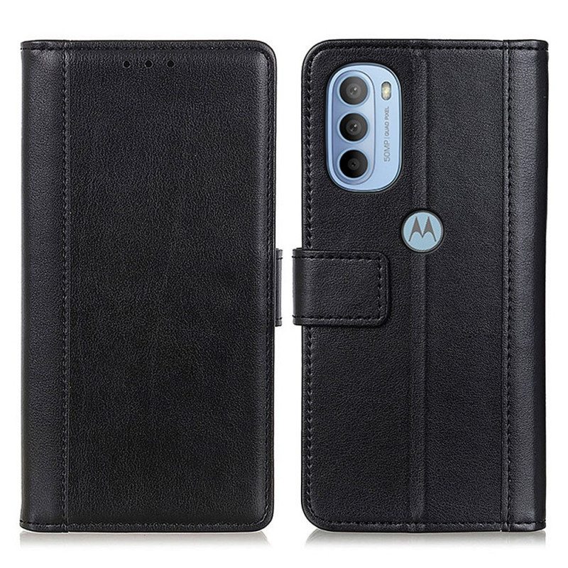 Flip Case Moto G41 / G31 Haljattu Nahka Versio