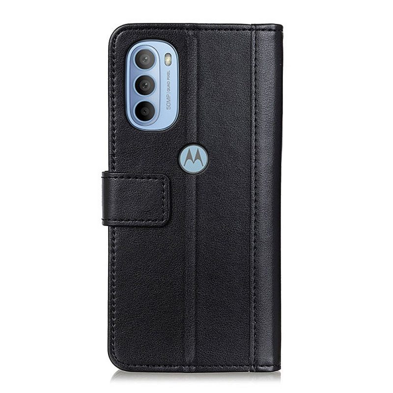 Flip Case Moto G41 / G31 Haljattu Nahka Versio