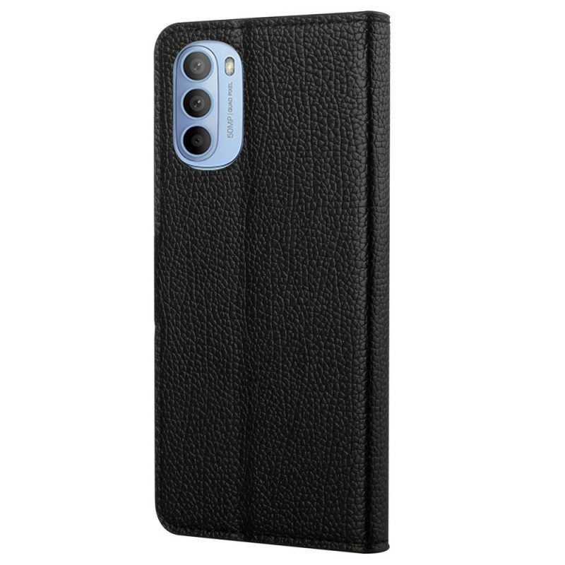 Flip Case Moto G41 / G31 Litchi Grain -nahkaefekti