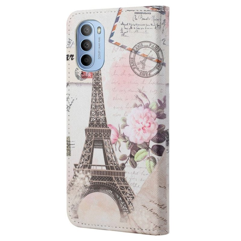 Kotelot Moto G41 / G31 Retro Eiffel-torni