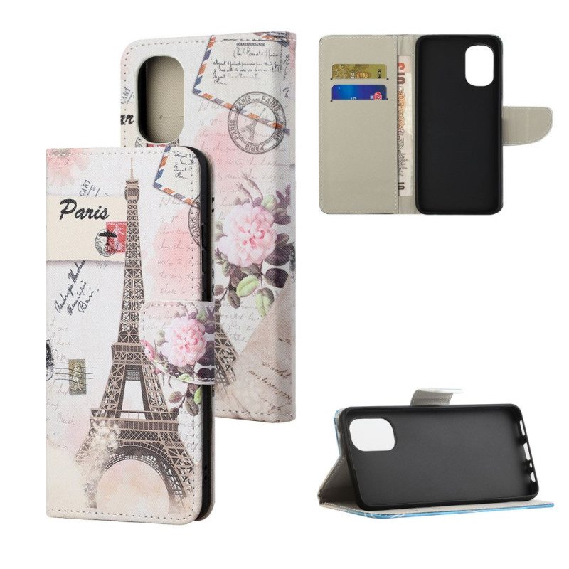 Kotelot Moto G41 / G31 Retro Eiffel-torni