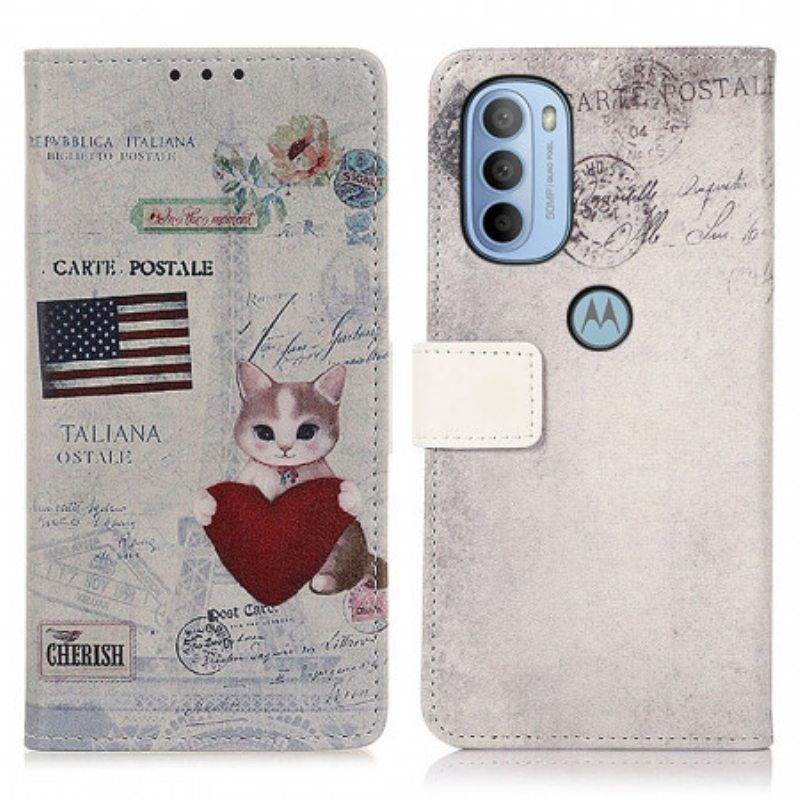 Kotelot Moto G41 / G31 Traveller Cat