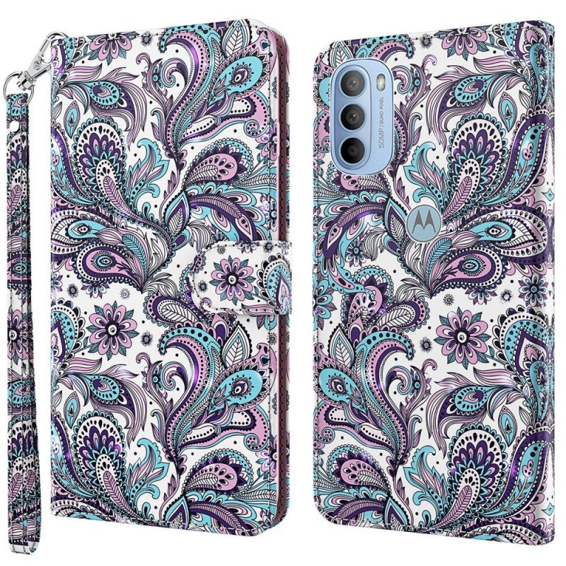 Nahkakotelo Moto G41 / G31 Paisley