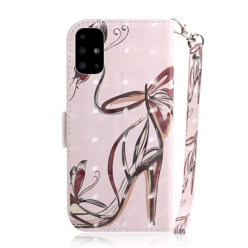 Flip Case Samsung Galaxy A51 Suojaketju Kuori Hihnallinen Pumppu