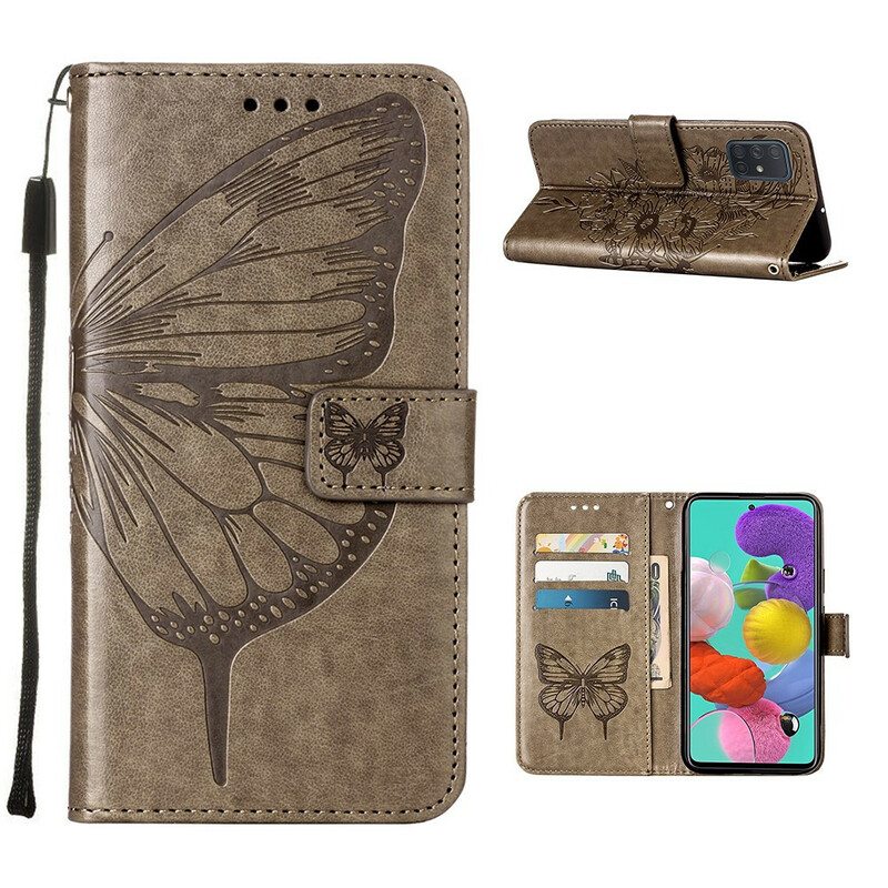 Kotelot Samsung Galaxy A51 Butterfly Design Kaulanauhalla