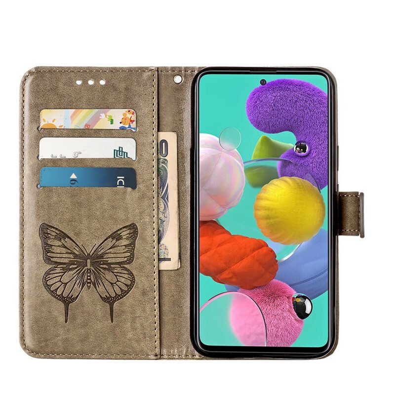 Kotelot Samsung Galaxy A51 Butterfly Design Kaulanauhalla