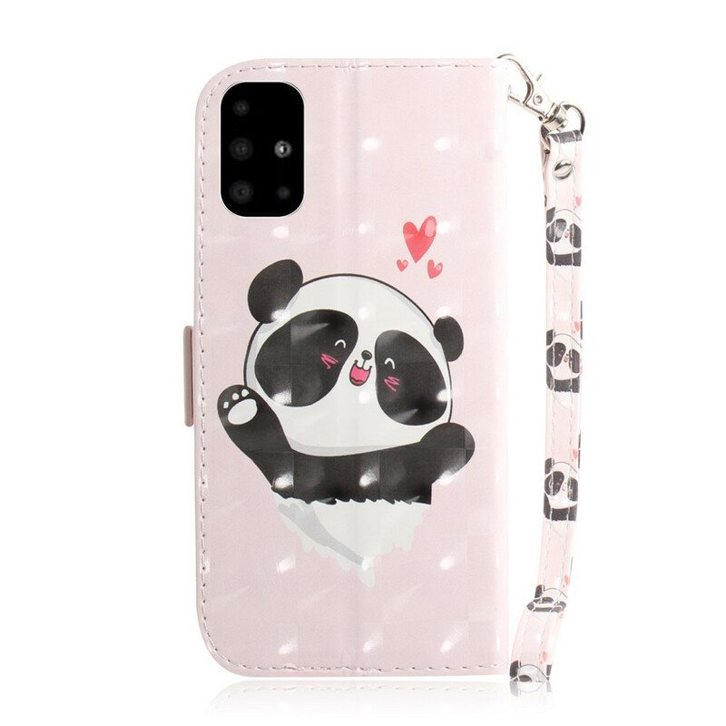 Kotelot Samsung Galaxy A51 Suojaketju Kuori Panda Love With Lanyard