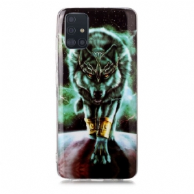 Kuori Samsung Galaxy A51 Fluoresoiva Wolf-sarja