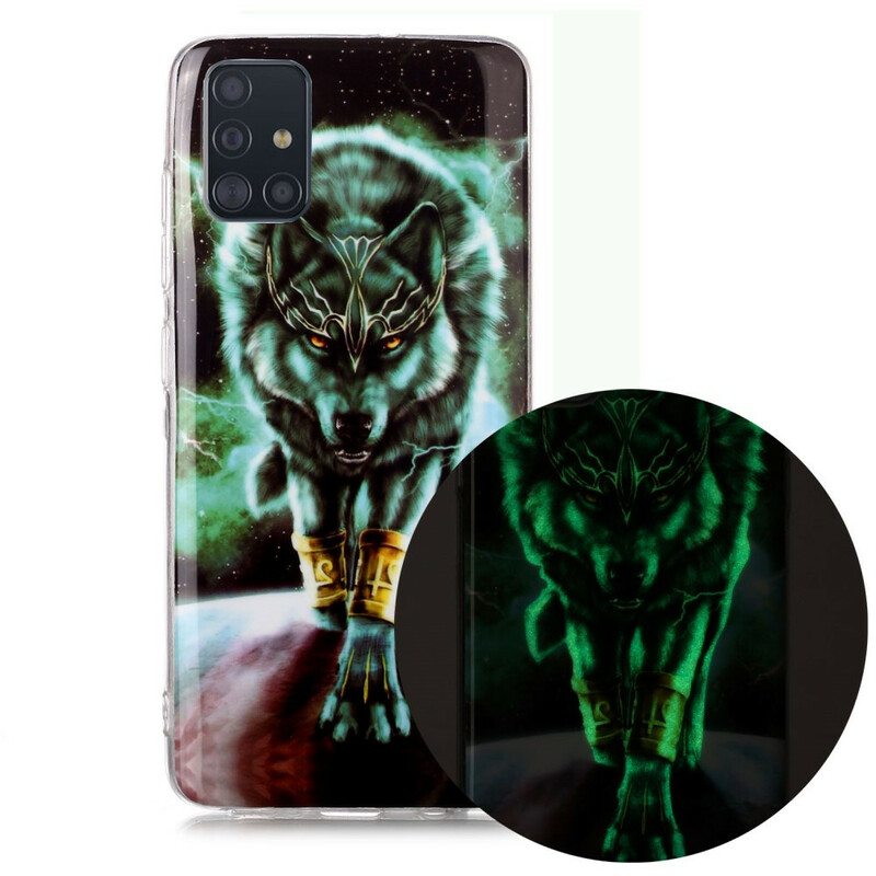 Kuori Samsung Galaxy A51 Fluoresoiva Wolf-sarja