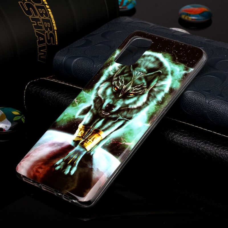 Kuori Samsung Galaxy A51 Fluoresoiva Wolf-sarja