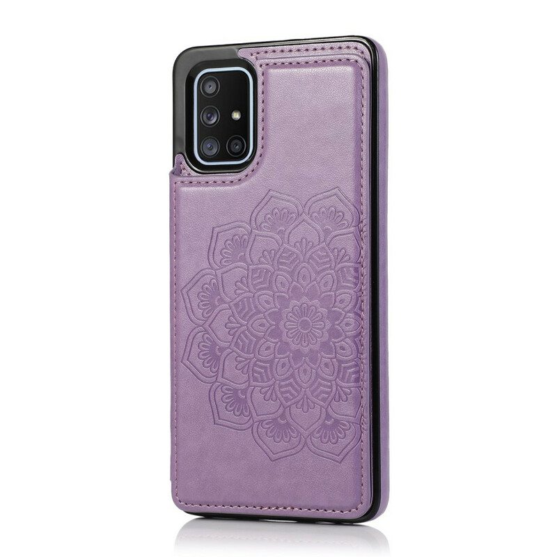 Kuori Samsung Galaxy A51 Mandala Print -korttikotelo