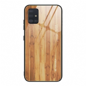 Kuori Samsung Galaxy A51 Wood Design Karkaistu Lasi