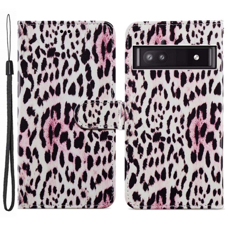 Kotelot Google Pixel 7A Suojaketju Kuori Leopard Effect Strappy