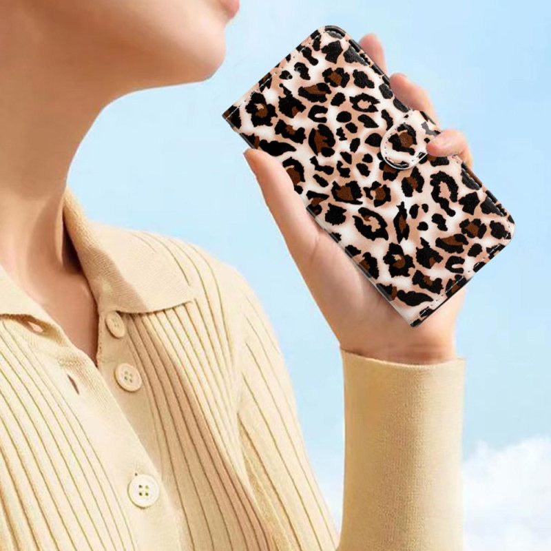 Kotelot Google Pixel 7A Suojaketju Kuori Strappy Leopard Print