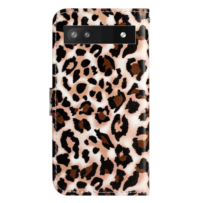 Kotelot Google Pixel 7A Suojaketju Kuori Strappy Leopard Print