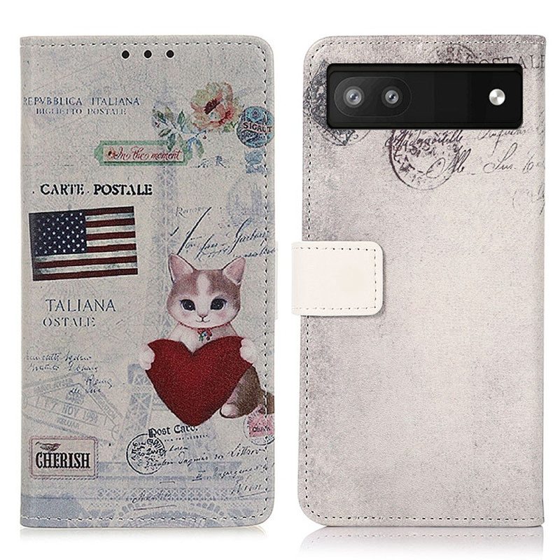 Kotelot Google Pixel 7A Traveller Cat