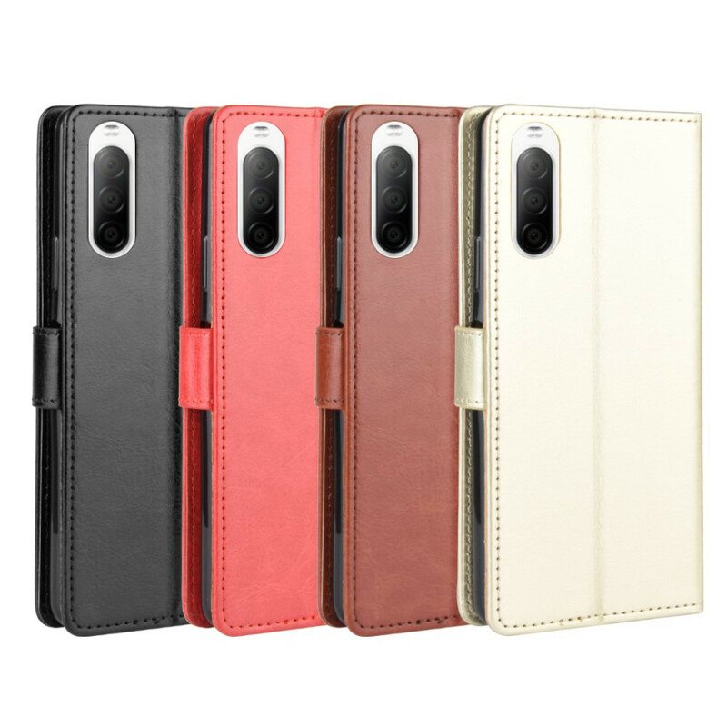 Flip Case Sony Xperia 10 II Näyttävä Keinonahka