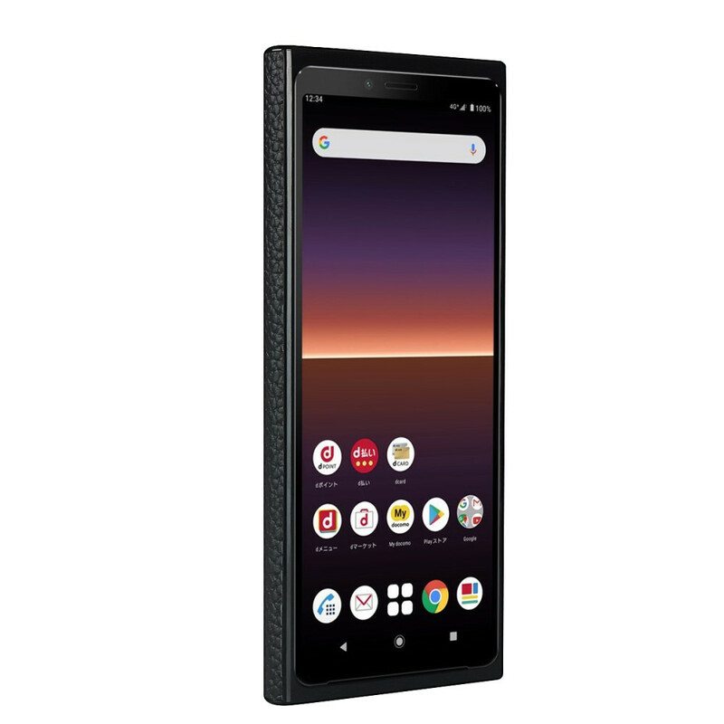 Kuori Sony Xperia 10 II Aitoa Litsi-nahkaa Hihnalla